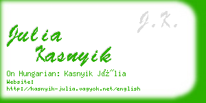 julia kasnyik business card